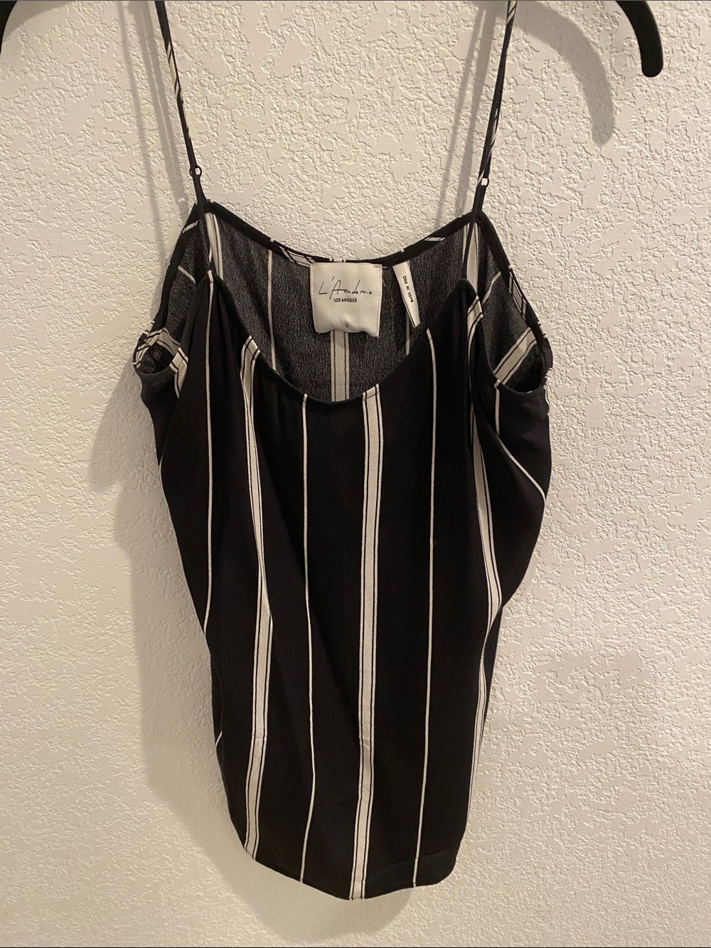 L'Academie Black & White Vertical Stripe Camisole